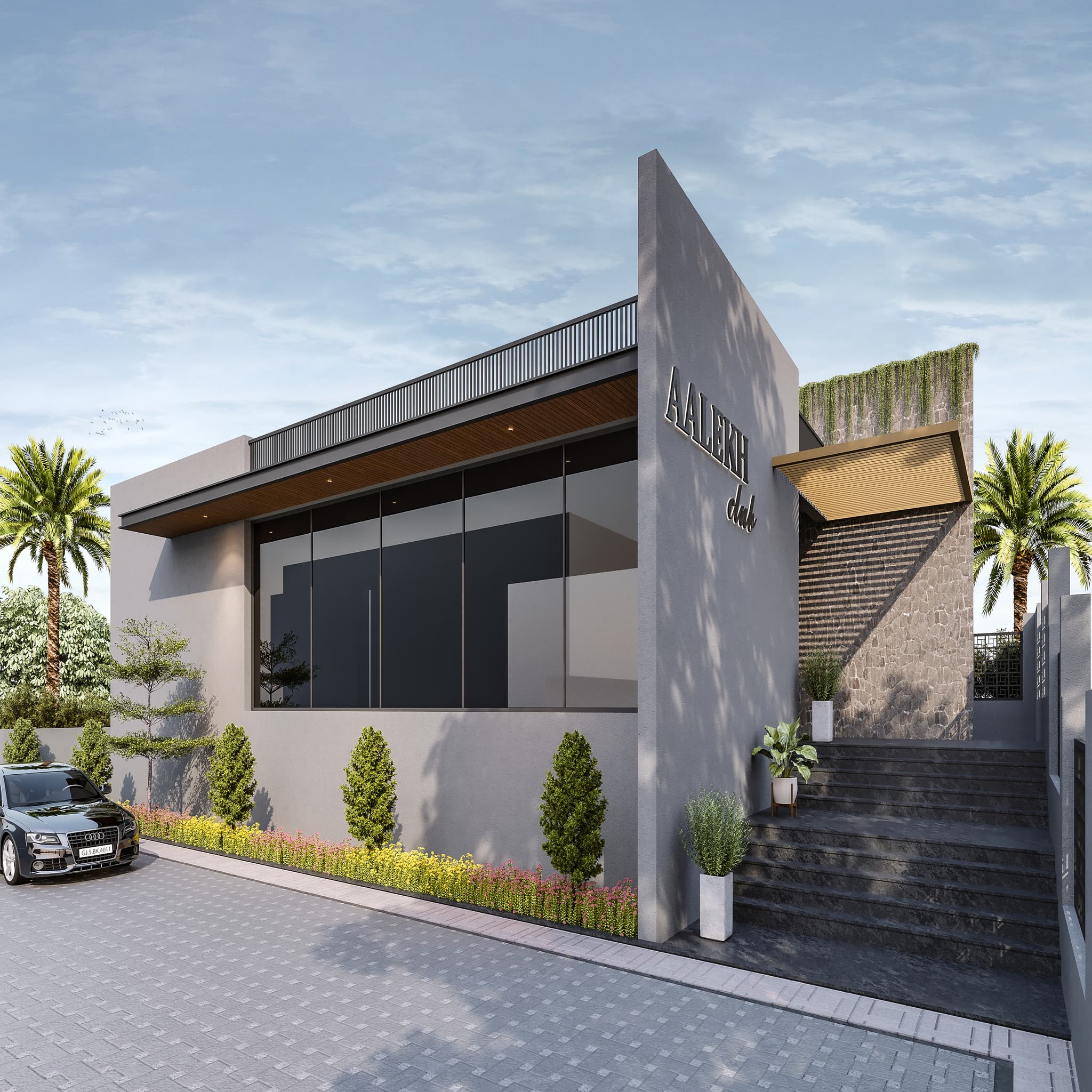 AALEKH BUNGLOWS HOUSE, PLAYGROUND, GARDEN, GATE.